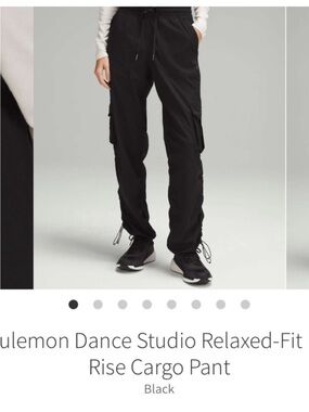 Lululemon Dance Studio Relaxed Fit Mid Rise Cargo Pants Black Sz XS